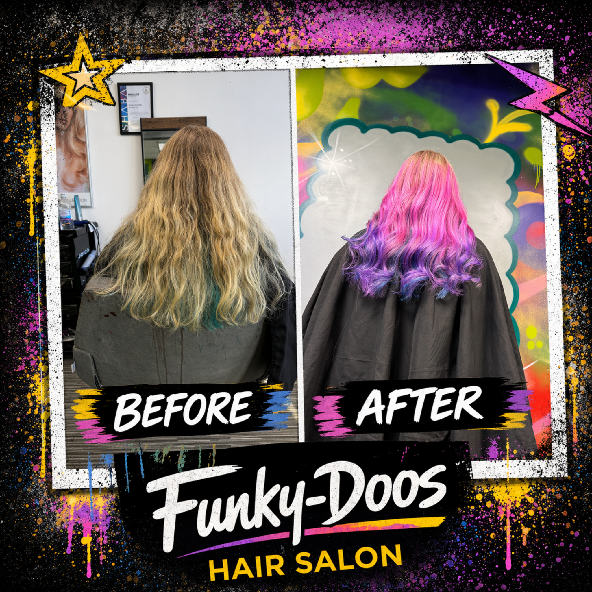 Hair transformation by Katy at Funky-Doos Hair Salon Paisley